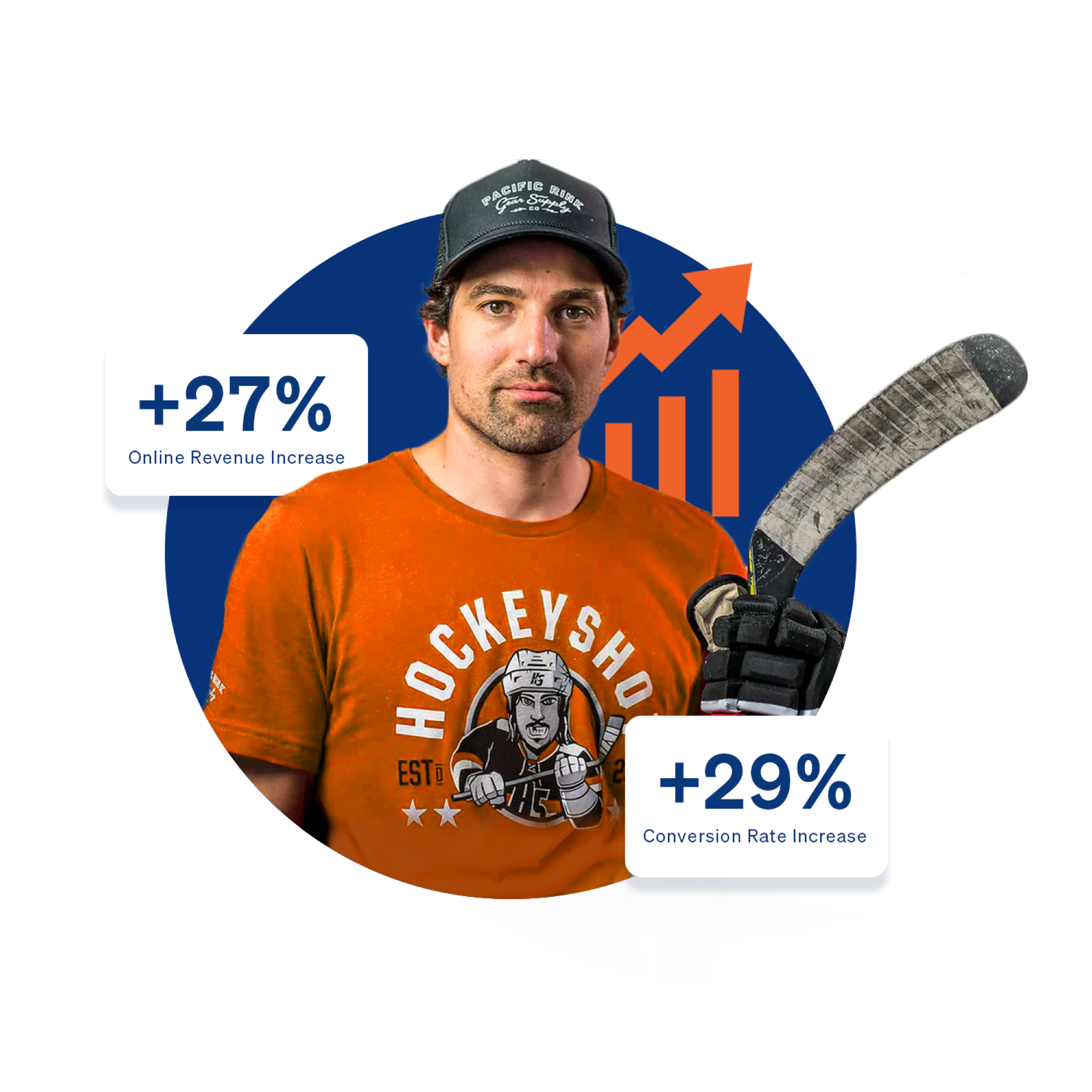 Hockeyshot graphic with man